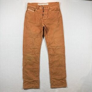 Diesel Jeans Mens 32x32 Fellow Vintage Corduroy Straight Orange Made in Italy